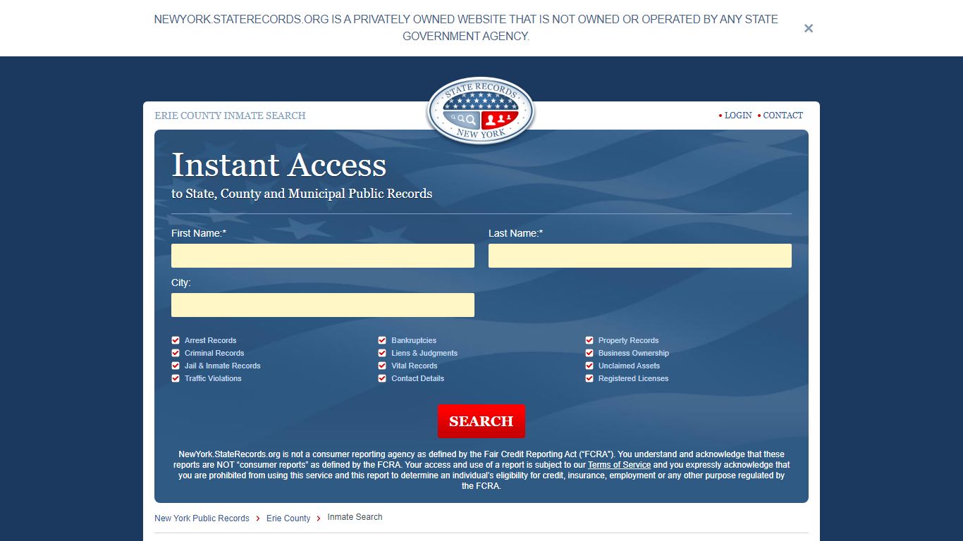 Erie County, New York Inmate Search | StateRecords.org